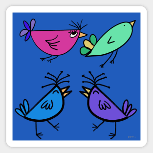 Simple Colorful Birds Sticker